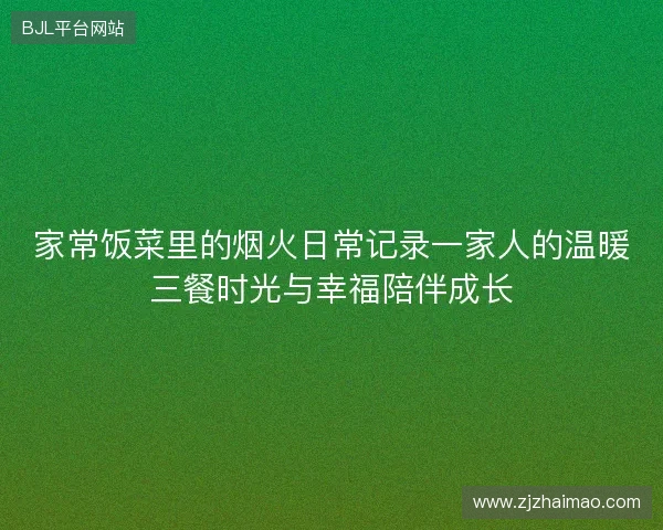 家常饭菜里的烟火日常记录一家人的温暖三餐时光与幸福陪伴成长